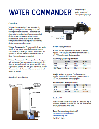 Water Commander™ Spec Sheet